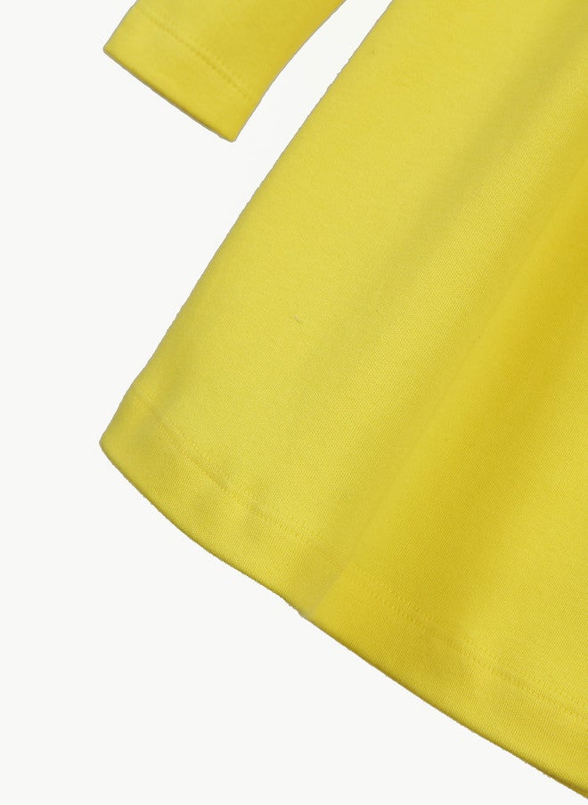 Bontots Infant Girls Organic Cotton Dress - Yellow A-Line with Full Sleeves - Image 4